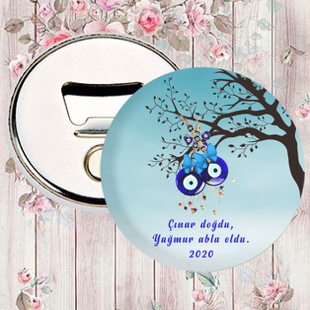 Dalda Nazar Boncuğu Temalı Hoşgeldin Bebek Magnet Açacak