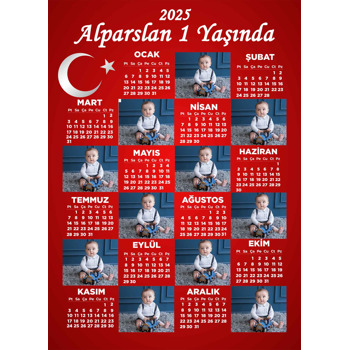 Dama Fon ve Türk Bayrağı Temalı Takvim Magnet