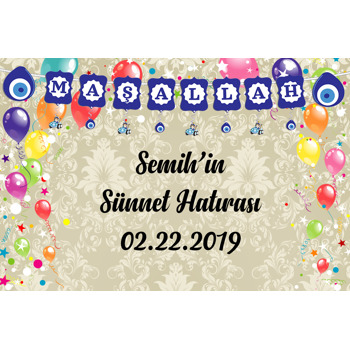 Damask Zeminli Sünnet Temalı Magnet