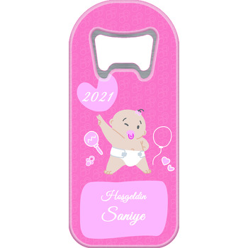 Dansçı Bebek Koyu Pembe Fon Temalı Uzun Magnet Açacak