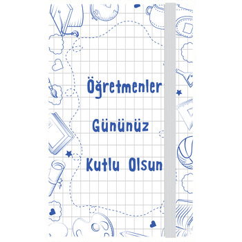Defter Desenli Öğretmenler Günü Temalı Anı Defteri