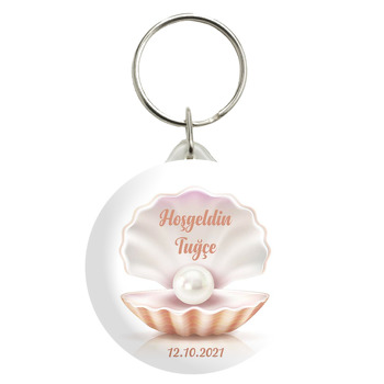 Deniz Kabuğu ve İnci Temalı Anahtarlık