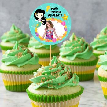 Deniz Kızı Temalı Resimli Kürdan Süs