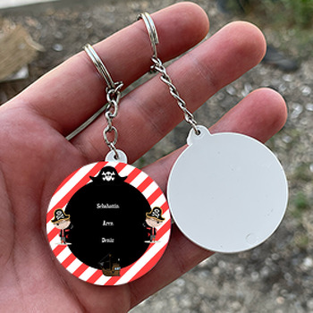 Deniz Korsanı Temalı Daire Plastik Anahtarlık 