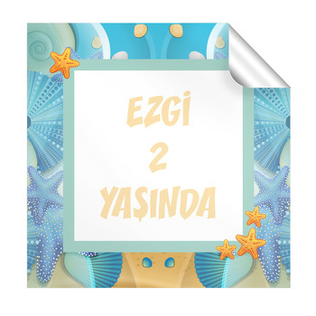 Deniz Yıldızı Temalı Kare Etiket