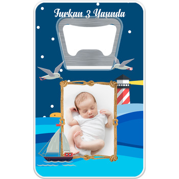 Denizci Gece Temalı Dikdörtgen Magnet Açacak
