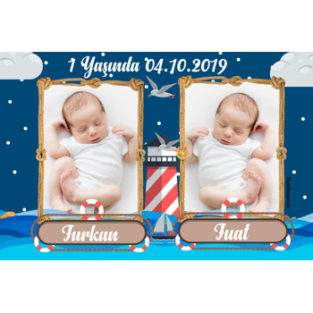 Denizci Gece Temalı Doğum Günü Magnet