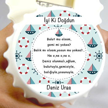 Denizci Temalı Kapak Şekilli Magnet Açacak