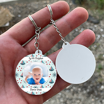 Denizci Temalı Resimli Daire Plastik Anahtarlık