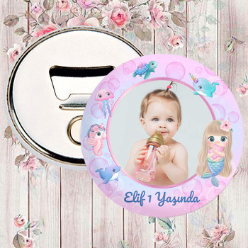 Denizkızı ile Pembe Baloncuklu Okyanus Temalı Magnet Açacak