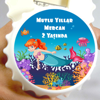 Denizkızı Ve Mercanlar Temalı Kapak Şekilli Magnet Açacak