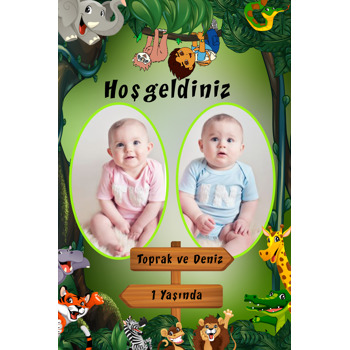 Diego Safari Temalı Doğum Günü Afiş