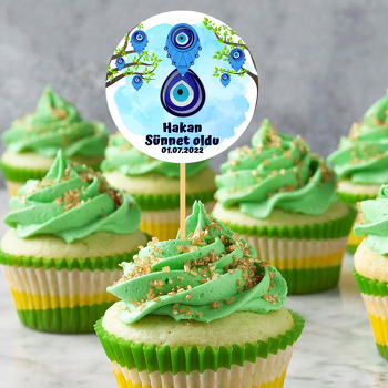 Dilek Ağacı ile Nazar Boncuklu Sünnet Temalı Parti Kürdan Süs