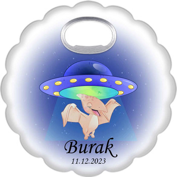 Dinazor ile Uzaylı Ufo Temalı Çiçek Şekilli Magnet Açacak