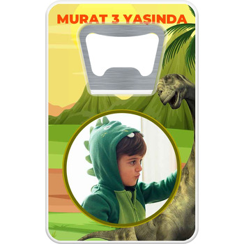 Dinozor Dünyası Temalı Resimli Dikdörtgen Magnet Açacak