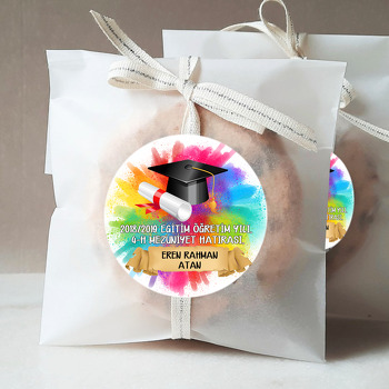 Diploma ve Kep Mezuniyet Temalı Sticker