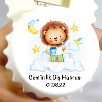 Diş Fırçası ile Aslan Temalı Kapak Şeklinde Magnet Açacak