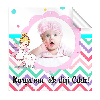 Diş Perisi Temalı Kare Etiket
