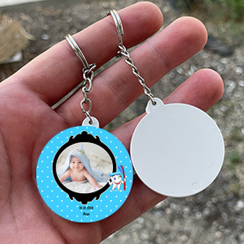 Diş Temalı Erkek Diş Buğdayı Daire Plastik Anahtarlık