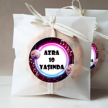 Disko Topu ile Neon Çerçeve Temalı Sticker