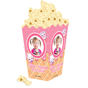 Dondurma Temalı Popcorn Kutusu