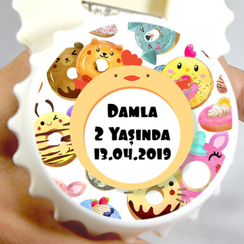 Donut Temalı Kapak Şekilli Magnet Açacak