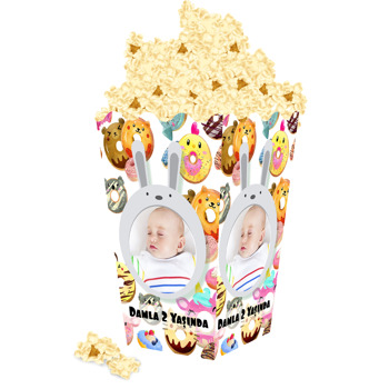 Donut Temalı Popcorn Kutusu