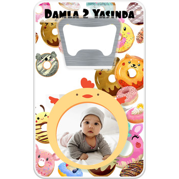 Donut Temalı Resimli Dikdörtgen Magnet Açacak