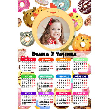 Donut Temalı Takvim Magnet