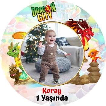 Dragon City Temalı Akrilik Daire Magnet