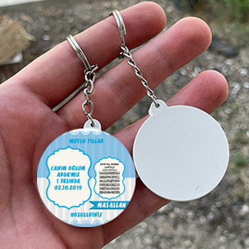 Dua 2 Temalı Daire Plastik Anahtarlık