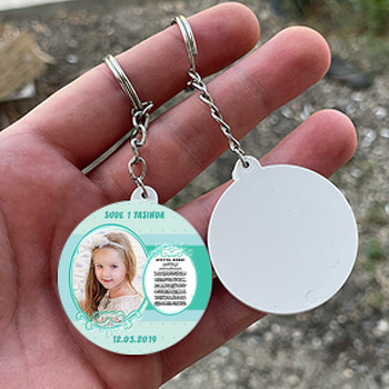 Dua 4 Temalı Resimli Daire Plastik Anahtarlık