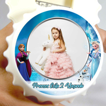 Elsa ile Anna Karlar Ülkesi Temalı Kapak Şekilli Magnet Açacak
