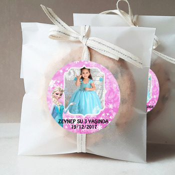 Elsa Pembe Fon Temalı Resimli Sticker