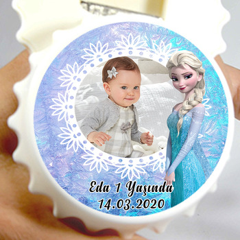 Elsa Temalı Resimli Doğum Günü Magnet Açacak