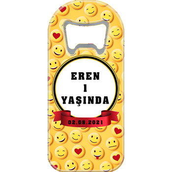 Emoji Surat Fon ile Kırmızı Kurdele Temalı Uzun Magnet Açacak