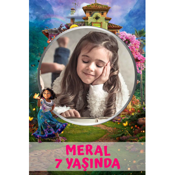 Encanto ile Işıltılı Kelebek Temalı Doğum Günü Magnet