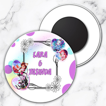 Enchantimals Temalı Daire Plastik Magnet