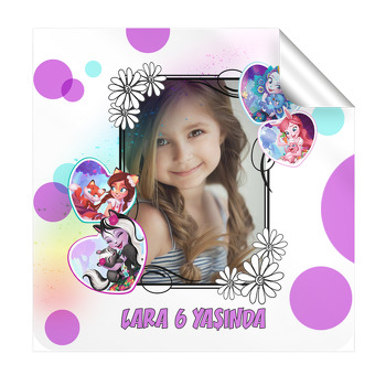 Enchantimals Temalı Resimli Kare Etiket