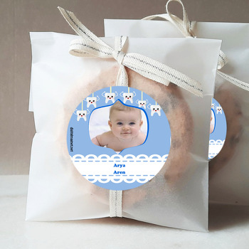 Erkek Bebek İçin Mavi Diş Parti Temalı Diş Sticker