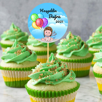 Erkek Bebek ile Renkli Balonlar Temalı Parti Kürdan Süs