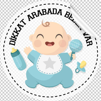 Erkek Bebek Temalı Araç Sticker