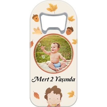 Erkek Çocuğu Sonbahar Temalı Resimli Uzun Magnet Açacak