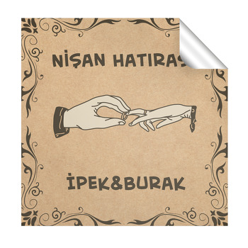 Eskitme Zeminli Söz Nişan Nikah Kare Etiket