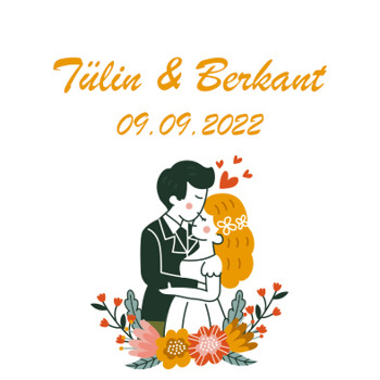Evleniyoruz Temalı Akrilik Daire Magnet