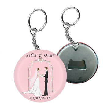 Evlilik Temalı Arkası Açacak Anahtarlık