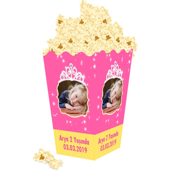 Taçlı Prenses Temalı Popcorn Kutusu