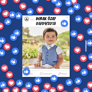 Like Temalı Kare Parti Afiş