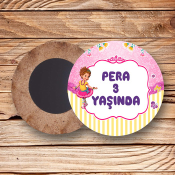 Fancy Nancy Clancy Temalı Daire Ahşap Magnet