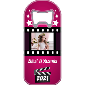 Film Karesi Fuşya Fon Temalı Uzun Magnet Açacak